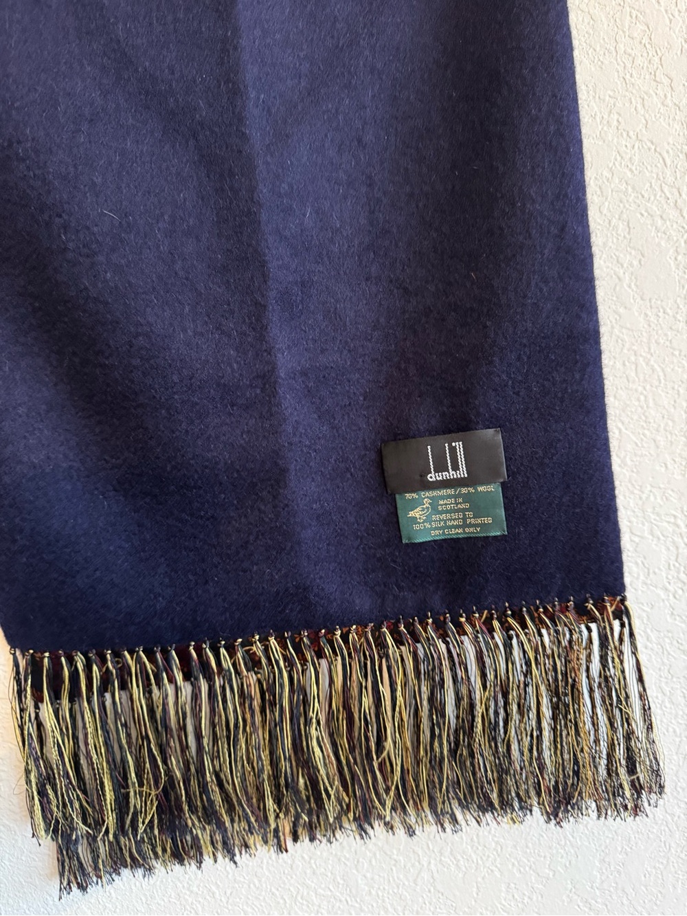 Vintage Dunhill Reversible Cashmere Silk Scarf - Picture 13 of 16